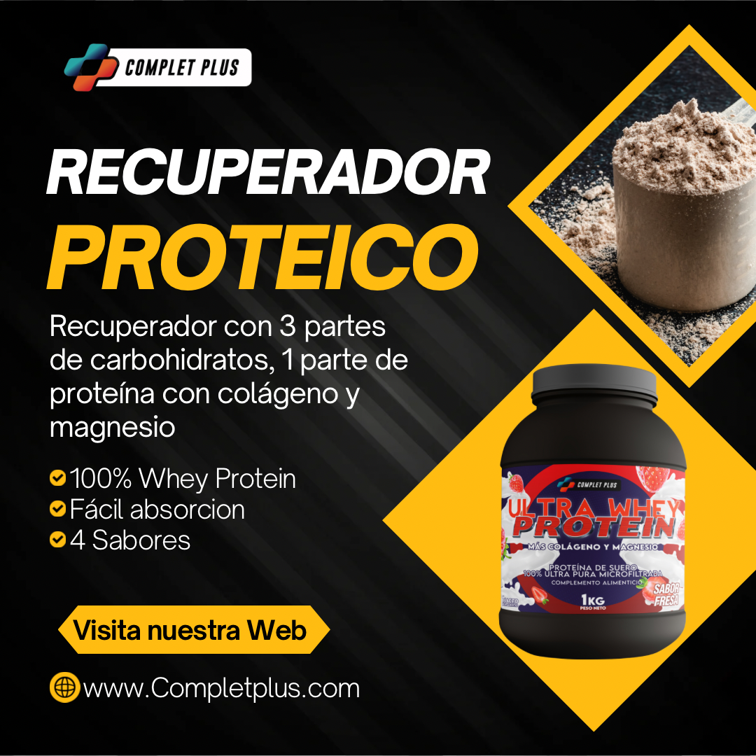 Recuperador Proteico - Ultra Whey Protein con Colageno y Magnesio Sabor Fresa