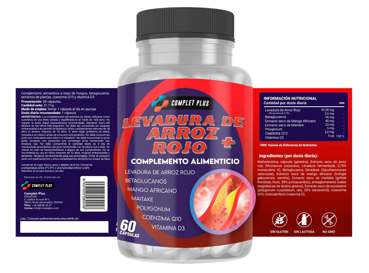 Suplemento Colesterol - Levadura de Arroz Rojo
