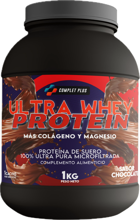 Recuperador Proteico - Ultra Whey Protein con Colageno y Magnesio Sabor Chocolate